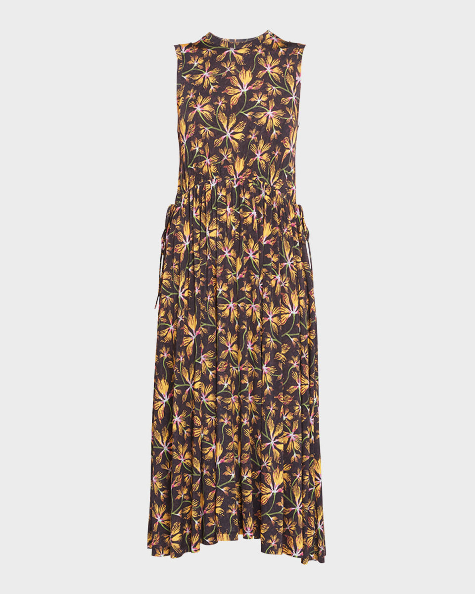 Clea Sleeveless Floral Jersey Midi Dress